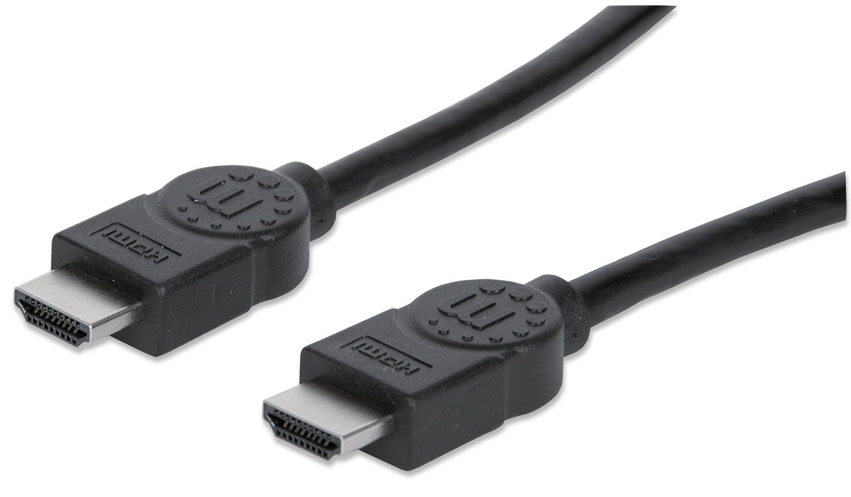 Manhattan HDMI Cable with Ethernet, 4K@30Hz (High Speed), 15m, Male to Male, Black, Ultra HD 4k x 2k, Fully Shielded, Gold Plated Contacts, Lifetime Warranty, Polybag — image 1