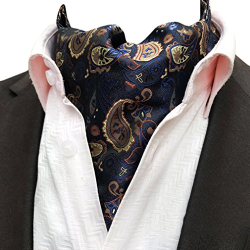 Men's Exquisite Pailey 4Pcs Cravat Ascot Suit Tie Necktie Pocket Square Set of 4