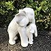 White Porcelain Mother and Baby Elephant Statue/Figurine in High Gloss Finish.
