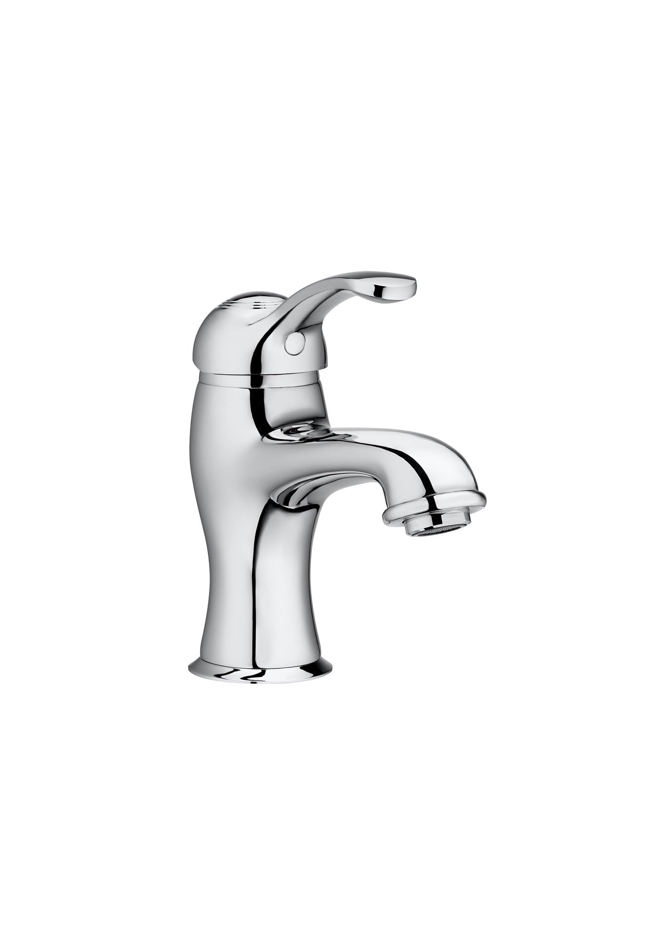Roca Single Lever Mixer Tap for Washbasin with Click-Clack Drain, Smooth Body, 16 x 6.2 x 16 cm, Silver (Reference: A5A304BC00)
