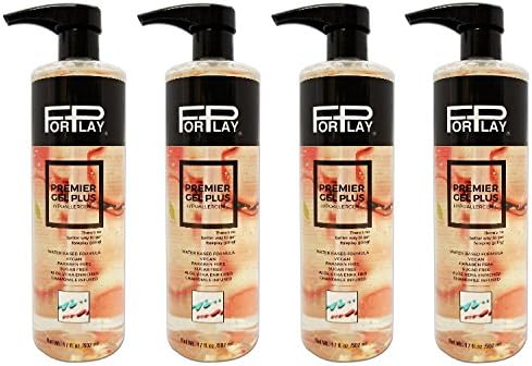 Paraben Free Hypoallergenic Premium Long Lasting Water-Based Personal Lubricant ForPlay Premier Gel Plus 17 Oz (Pack of 4)