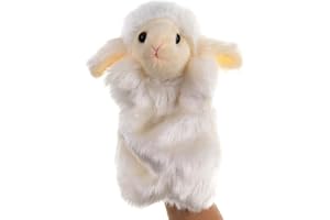 ZUXUCUVU Sheep Hand Puppets Lamb Plush Animal Toys for Imaginative Pretend Play Storytelling White