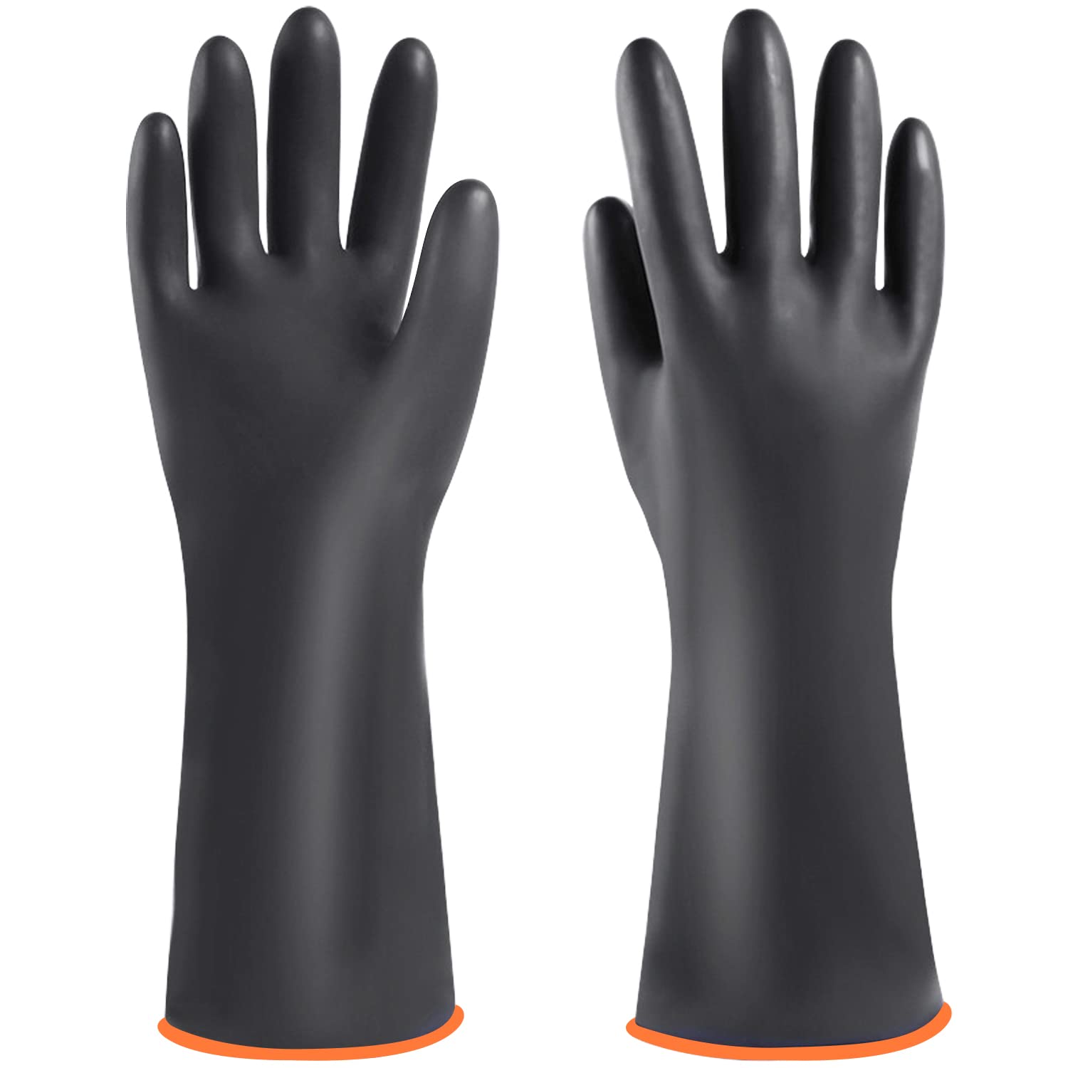 Eiito Heavy Duty Rubber Gloves,Gauntlet Chemical Resistant Gloves Industrial Protective Gauntlets Safety Work Gloves,Acid & Alkali Protection, Non-Slip(35cm)