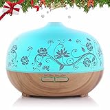 BESTEK Essential Oil Diffuser,300ml Glass Aroma Diffuser Ultrasonic Cool Mist Humidifier with changing Colored LED Lights, Waterless Auto Shut-off and Adjustable Mist mode