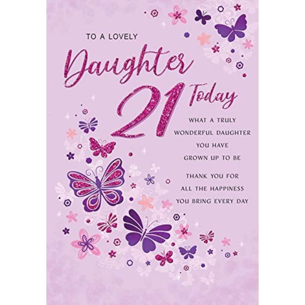 Regal Publishing Modern Milestone Age Birthday Card 21st Daughter - 9 x 6 inches