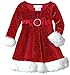 Bonnie Baby Baby Girls' Sparkle Stretch Velvet Santa Dress with Satin Bow