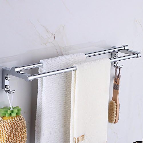 DHWM-The bathrooms are Metal Hanger Stainless steel double bar towel rack bathroom towel rail not rust