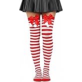 HinyBoeh High-Socks for Women Stretchy-Over-Knee Sockings Halloween Cosplay Thigh-High-Socks for Daily Wear Christmas