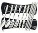 8 Pieces Flatware Sets Knife, Fork, Spoon, Chopsticks, FIBOUND 2 Pack Rustproof Stainless Steel Tableware Dinnerware with Carrying Case for Traveling Camping Picnic Working Hiking(2 Pack-Black)