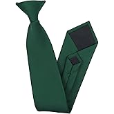 Luckyvestir Men's Clip on Ties Pre-Tied Adjustable Neckties Solid Color Zipper Ties for Men Formal Business Graduation