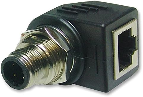Connectors - Modular - ADAPTOR M12 PLUG TO RJ45 R/A - RJS-12D04FM-RS8001