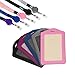 eBoot 5 Pieces Vertical Style Leather Business ID Badge Card Holder with 5 Pieces Retractable Lanyard Neck Strap Band