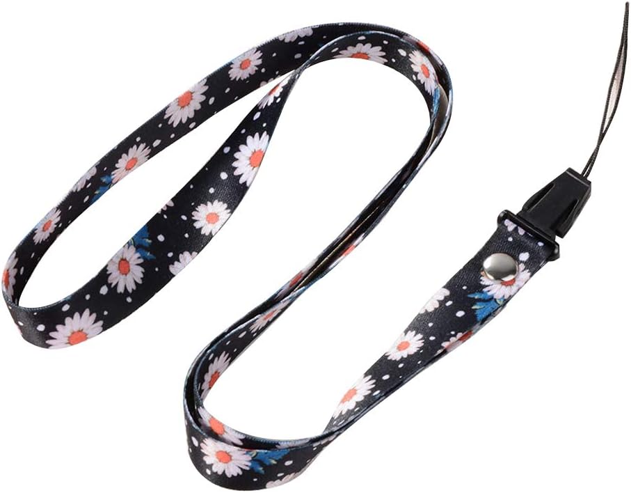 Flower Lanyard Neck Strap Super Fashionable Detachable Phone Case Wrist Strap for Keychain ID Bage Holder, Color 1