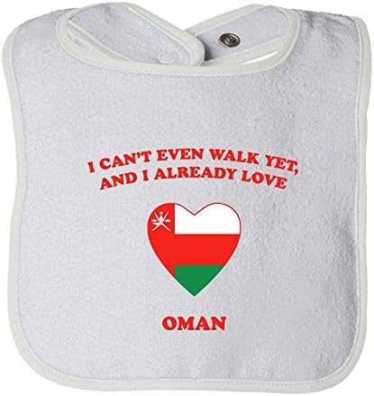 Can'T Even Walk Yet Already Love Oman Tot Contrast Trim Terry Bib Fornate