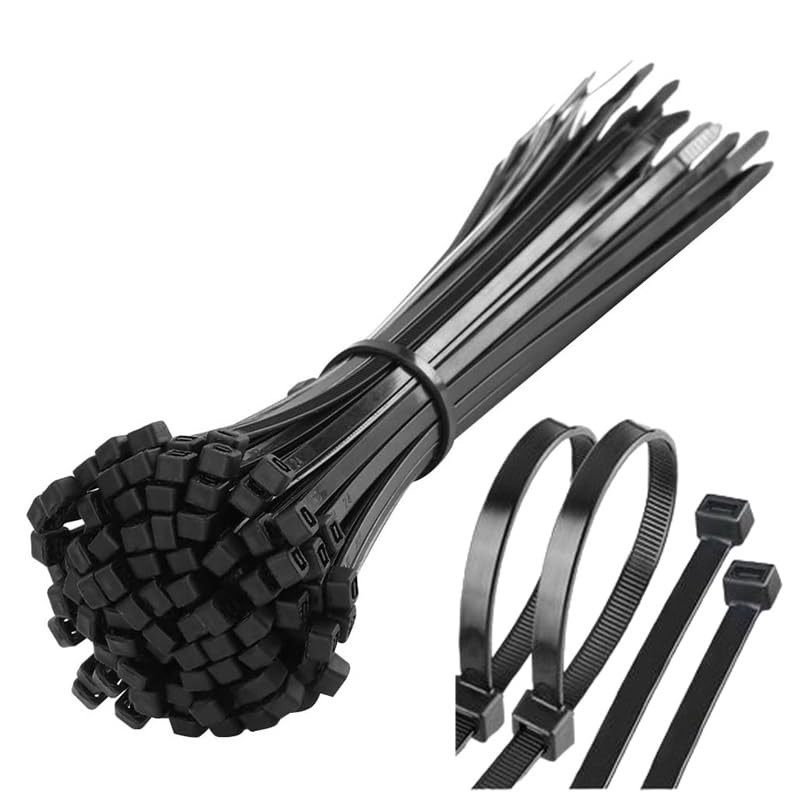 GOOD STUFF 50 x 20 cm Plastic Cable Ties - Pack of 50 Black Cable Ties for a Durable and Effective Hold - Ideal for Cable Organization and Versatile Use