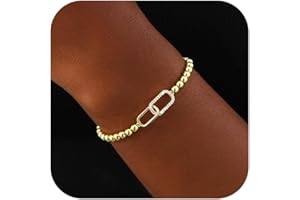 THAIVOR Bracelets for Women Beaded Stretch Handmade Ball Charm Bracelet Dainty Stackable Jewelry Gifts for Her