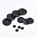 Shappy 160 Pieces Resin Buttons Set Basic Button for Sewing, Scrapbooking and Craft Ornament, Assorted Size, Round (Black)