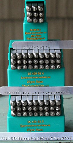 Supply Guy 3mm Jenna Sue Font Metal Stamp Letter Set, Available in Uppercase, Lowercase or Combination Set (COMBO WITH NUMBERS (SGCH-JSLJSUJSN))