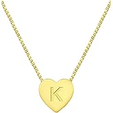 YL Initial Necklace 925 Sterling Silver Heart Letter Pendant A-Z Alphabet Cubic Zirconia Jewelry for Women