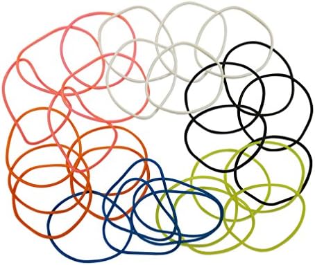 Colored Wristbands Blue Yellow Black White Pink Orange - 30 Pack