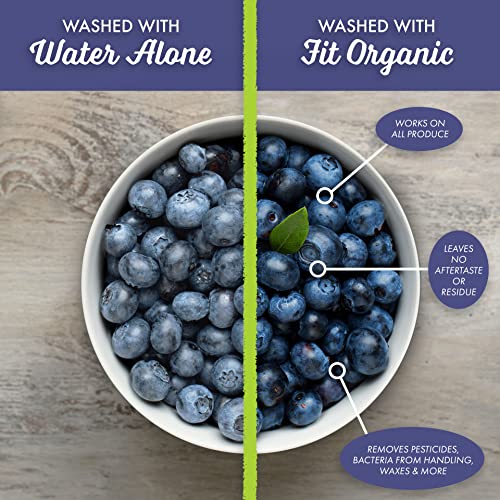 Fit Organic 32 Oz Soaker Produce Wash, Fruit and Vegetable Wash and Pesticide/Wax Remover, Pack