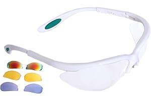 PYTHON RACQUETBALL Python RG Multi Lense Racquetball (Squash) Eye Protection w/Free case (Eyewear, Goggle, Eyeguard) - Black or White
