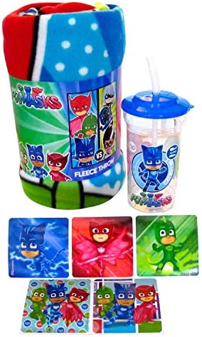 Little Boogers PJ Masks Bedtime Gift Set - Blanket, 100% BPA Free Tumbler & Stickers (3)