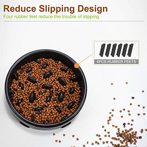 KASBAH Slow Feeder Dog Bowl, Anti-Gulping Maze Dog Food Bowl Bloat Stop Dog Food and Water Bowl Non-Toxic Pet Slower Food Feeding Dishes Anti-Choke Healthy Design Dog Bowl