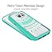 SmartLegend Galaxy S7 Case, Retro Totem Mandala Floral Pattern Clear Acrylic PC Hard Back Cover with TPU Bumper Frame Hybrid Transparent Protective Shell Case for Samsung Galaxy S7 (Mint)
