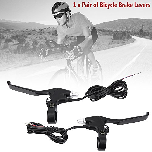 Bike Brake Handle,1 Pair Durable 2 Wires Left & Right E-Bike Bicycle Electric Brake Lever Replacement Parts