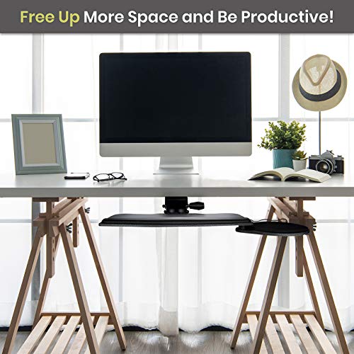 FERSGO Under Desk Keyboard Tray, 20" x 11" Tray, 23" Track, Dynamic