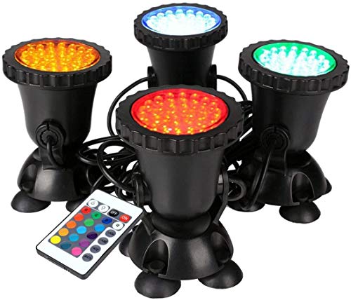 GreenSun Teichbeleuchtung, Unterwasser Licht, Gartenteich Lampe, Unterwasser LED, Gartenbeleuchtung, Poolbeleuchtung Unterwasser, IP68 Wasserdicht RGB Spot Licht mit Fernbedienung