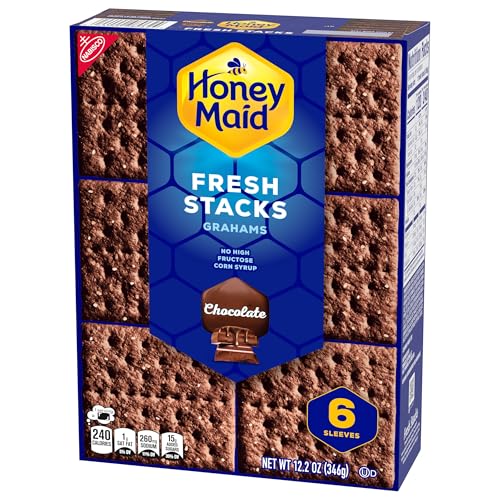 HONEY MAID FRESH STACKS CHOCOLATE GRAHAM CRACKERS, TRAVEL SNACKS, 12.2 OZ (6 MULTI SNACK PACKS)