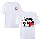 BINTEHGS Jesus Loves You Shirt Christian Women T-Shirts Religious Faith Tshirts Womens Bible Verse Shirts Inspirational Tees
