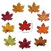Supla 500 Pcs 10 Colors Assorted Fake Silk Autumn Maple Leaves Bulk Artificial Fall Leaf Foliage 3.15