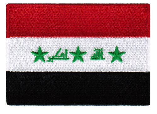 Iraq Flag Embroidered Patch Iraqi Iron-On National Republic Emblem
