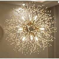 Garwarm Modern Firework Chandeliers,Crystal Chandelier Pendant Lighting,Ceiling Lights Fixtures for Living Room Bedroom Restaurant,9-Light