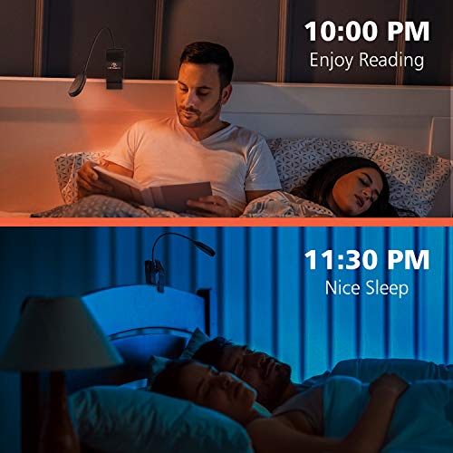 Book Light, ClipOn Amber Book Light, Blue Light Blocking , LENCENT