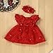TRENDINAO Baby Girls Red Lace Princess Headband Dresses For Christmas/New Year