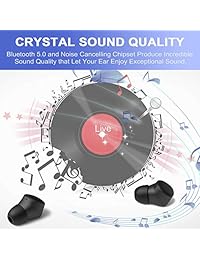 Auriculares inalámbricos verdaderos, auriculares Bluetooth V5.0 Auriculares estéreo TWS con funda de carga, 24H Playtime IPX5 Micrófono incorporado Emparejamiento automático Auriculares inalámbricos para iPhone y Android Gym Sport