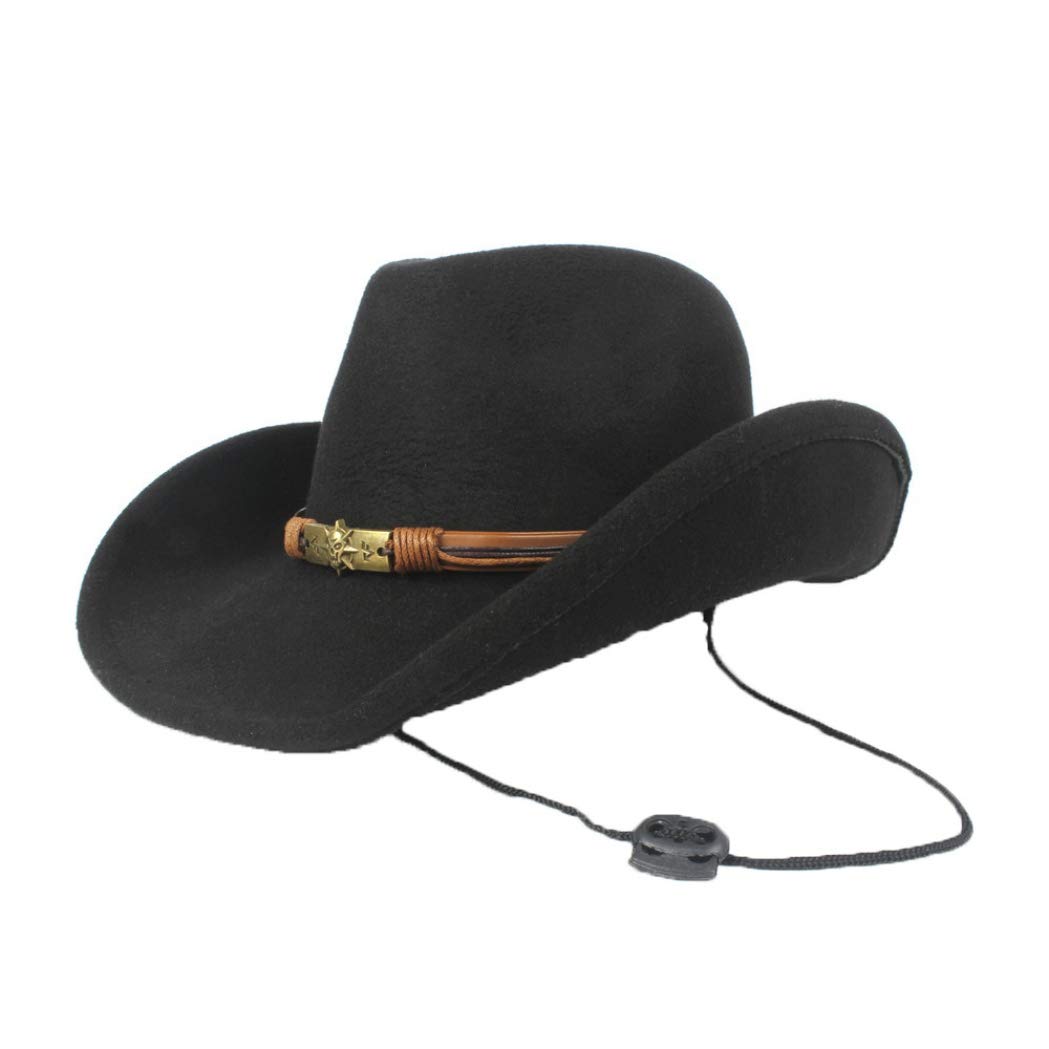 Faux Felt Wide Brim Western Cowboy Hat 