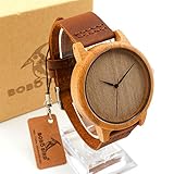 Cool Bamboo Wood Watch By Bobo Bird With Leather Band Strap And 40 mm Face