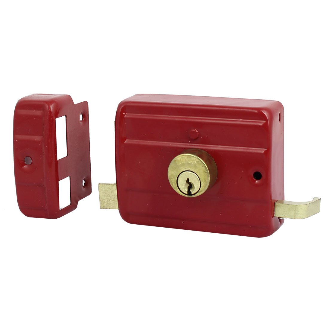 Sourcingmap Home Bedroom Door Safety Double Bolts Cylinder Deadbolt Rim Lock Set