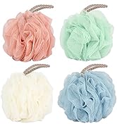 Fu Store Bath Sponges Shower Loofahs 50g Mesh Balls Sponge 4 Solid Colors for Body Wash Bathroom ...