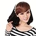 Weixinbuy Women's Tilted Frisette Bang Fringe Wig Headwear Clip-in Hairpiece Black