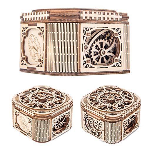 3D DIY Toy Wooden Mechanical Puzzle Jewelry Box Model Building Kits Children Gifts