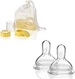 Medela Breastmilk Bottle Spare Parts WITH Three Medium-Flow Wide Base Nipples