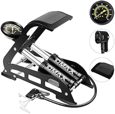 Idmax Double Barrel Foot Pump Double Cylinder Bike Pump Bike Floor Pump Portable Bicycle Pump Bicycle Tire Pump Bike Floor Air Inflator Pump With Pressure Gauge Smart Valve Head Amazon Sg Sports