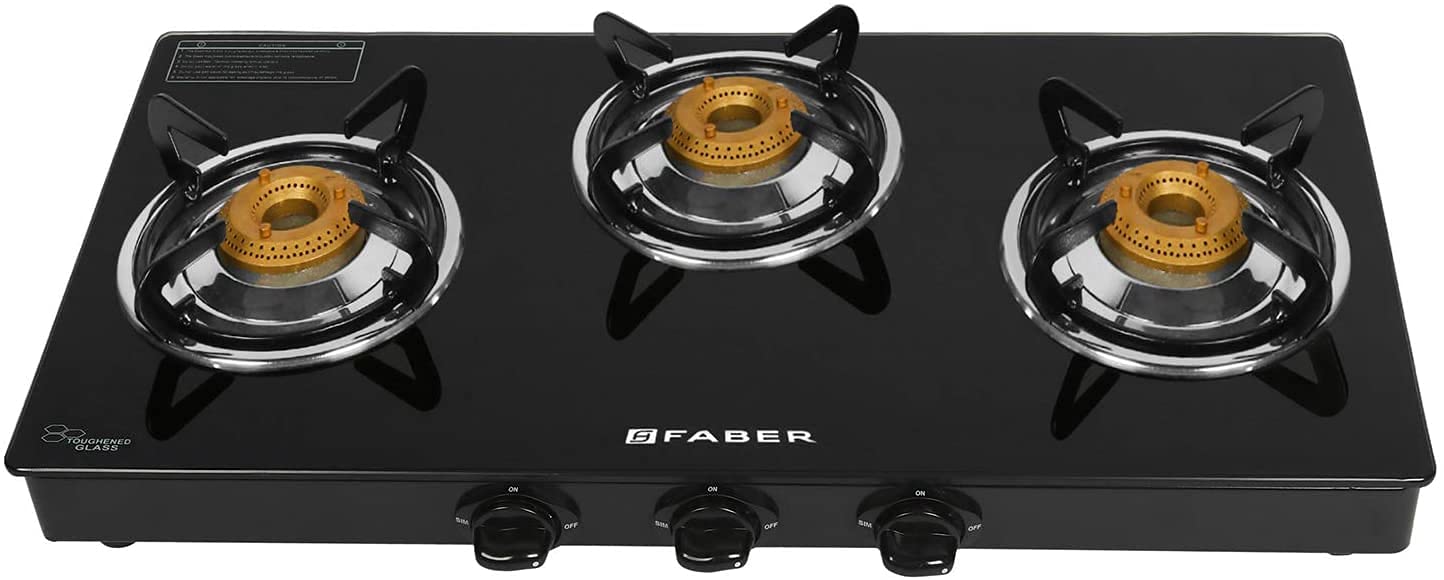 Buy Faber Model Hob Cooktop Shine 200 CT Gas Stove 3 Burner Glass