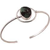 Natural Raw Emerald Cuff Bracelet, Healing Crystal Cuff Bracelet, Birthstone Bracelet, Bangle Bracelet, Rough Gemstone Bracelet, Jewelry For Woman (emerald)